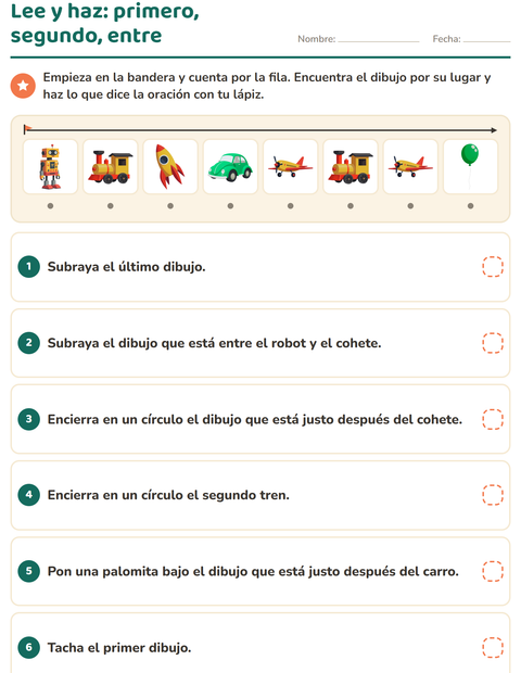 Vista previa de la hoja de Lee y haz con Juguetes para grado 1