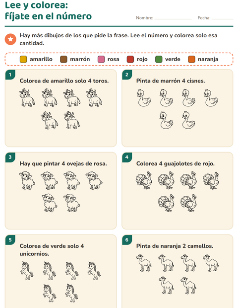 Vista previa de la hoja de Leer y colorear con Animales de granja BN para grado 1
