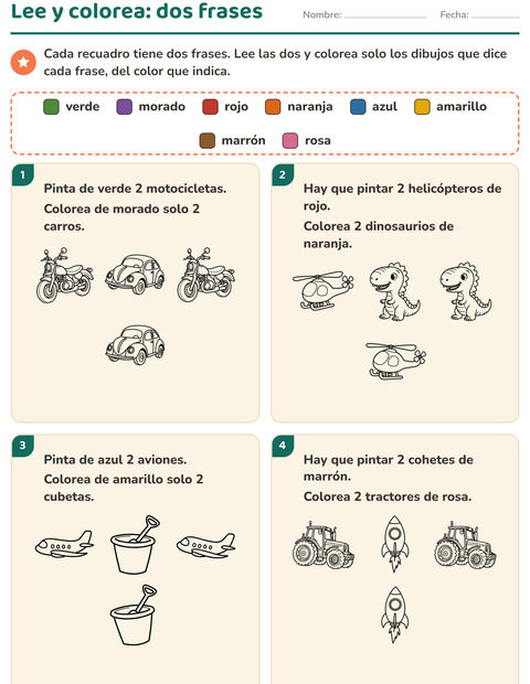 Vista previa de la hoja de Leer y colorear con Juguetes BN para grado 1