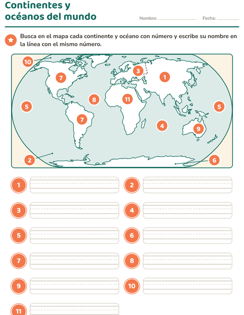 Vista previa de la hoja de Mapas y puntos cardinales para grado 3