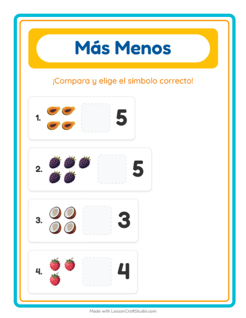 Vista previa de ¿Cuál Tiene Más? Imágenes de Frutas