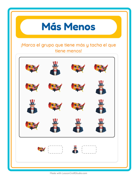 Vista previa de la hoja de Más O Menos con Vida marina para preescolar