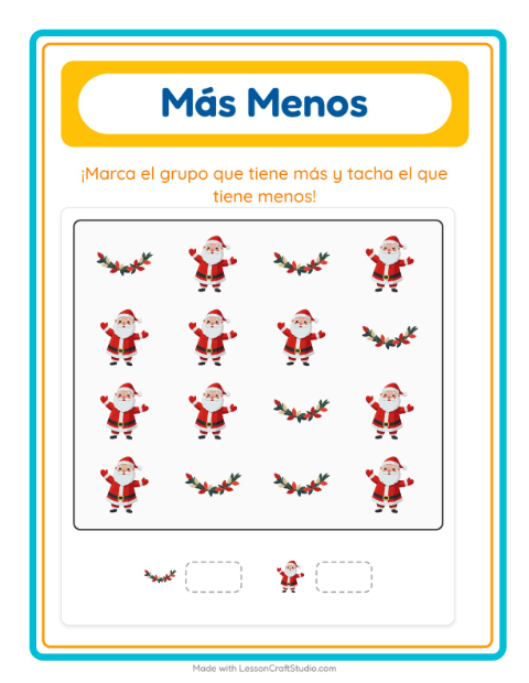 Vista previa de la hoja de Más O Menos con Vida marina para preescolar