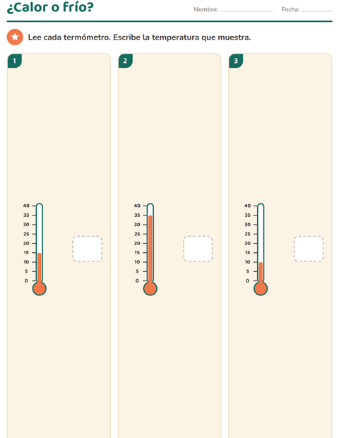 Temperatura y volumen para Tercer grado: comparar caliente, frío y espacio — 2