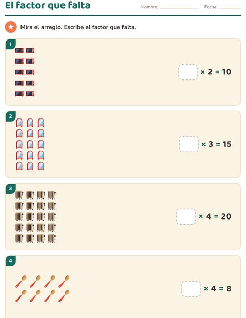 Vista previa de la hoja de Multiplicación con Alrededor de la casa para grado 3