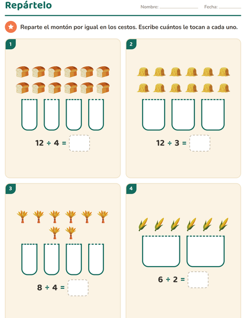Vista previa de la hoja de Multiplicación con Día de Acción de Gracias para grado 3