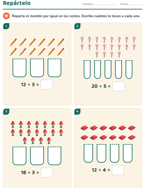 Vista previa de la hoja de Multiplicación con Alrededor de la casa para grado 3