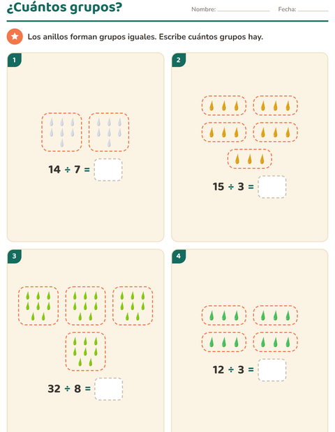 Vista previa de la hoja de Multiplicación con Colores para grado 2