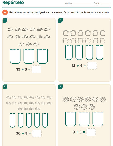 Vista previa de la hoja de Multiplicación con Comida BN 3 para grado 3
