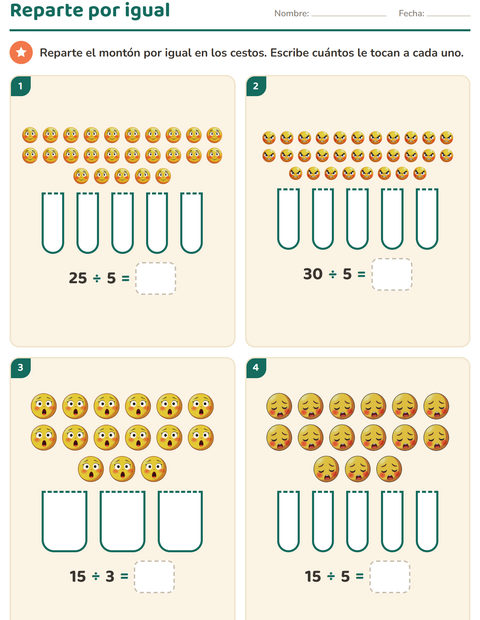 Vista previa de la hoja de Multiplicación con Emociones para grado 2