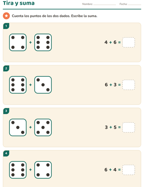 Vista previa de la hoja de Multiplicación para grado 1