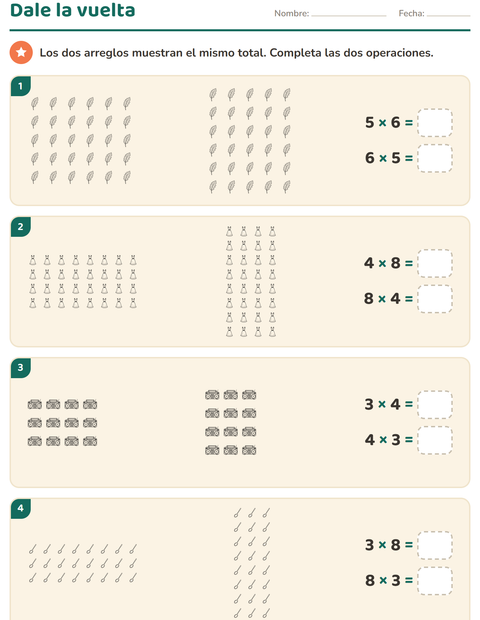 Vista previa de la hoja de Multiplicación con Hogar y Naturaleza BN para grado 3