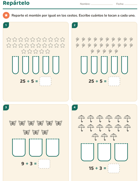 Vista previa de la hoja de Multiplicación con Naturaleza BN para grado 3