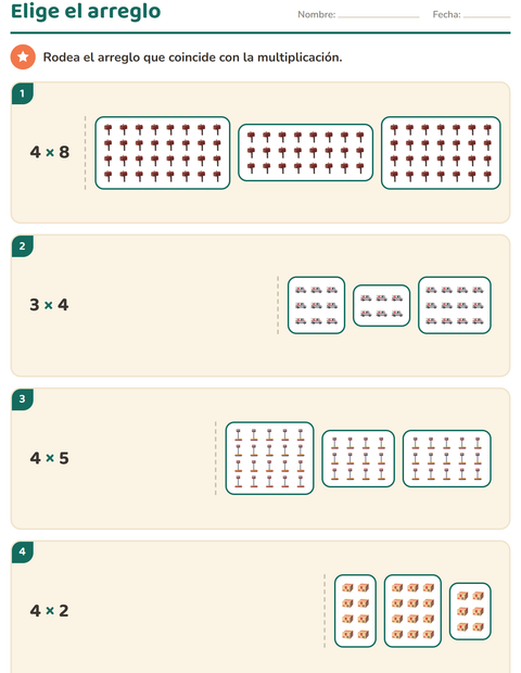 Vista previa de la hoja de Multiplicación con Oficina de correos para grado 2