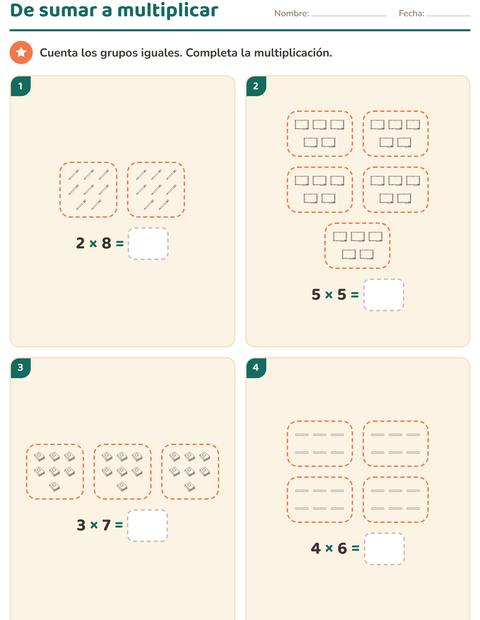Vista previa de la hoja de Multiplicación con Salón de clases (B/N) para grado 2