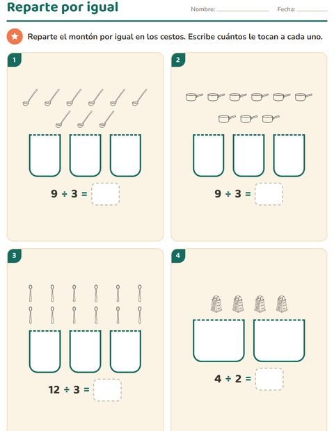 Vista previa de la hoja de Multiplicación con Cocina BN para grado 2