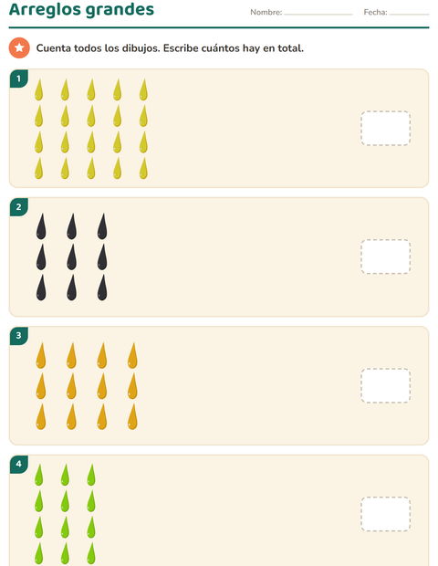 Vista previa de la hoja de Multiplicación con Colores para grado 3