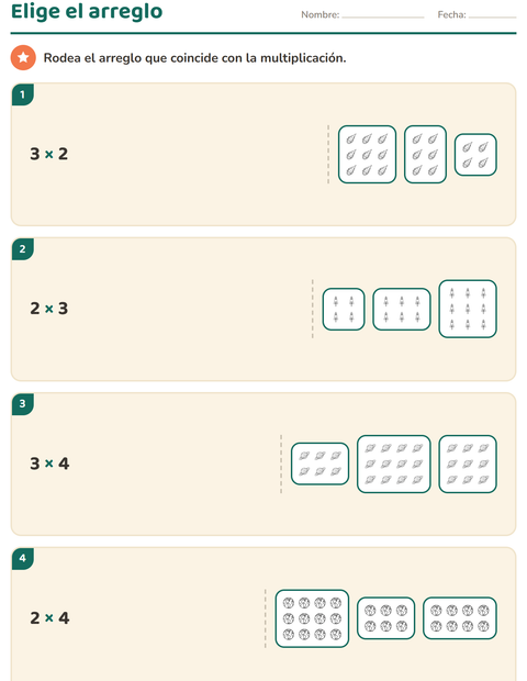 Vista previa de la hoja de Multiplicación con Espacio BN para grado 2