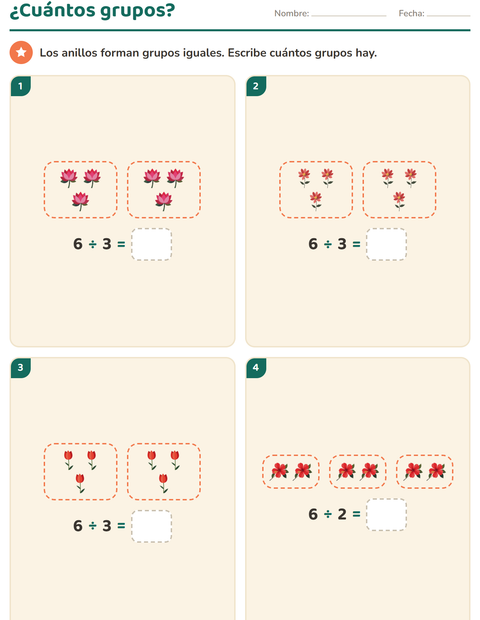 Vista previa de la hoja de Multiplicación con Flores para grado 2