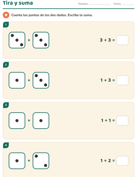 Vista previa de la hoja de Multiplicación para grado 1