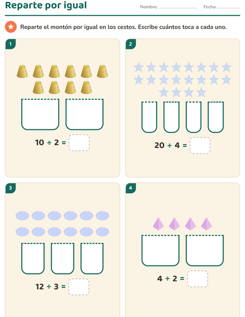 Vista previa de la hoja de Multiplicación con Formas para grado 2