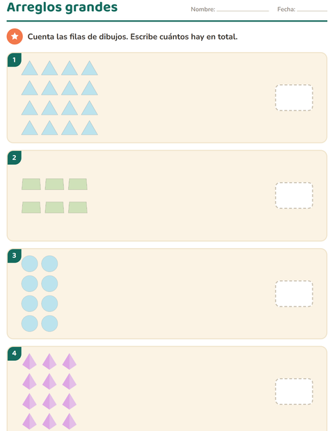 Tablas de multiplicar con arreglos para Tercer grado — 4