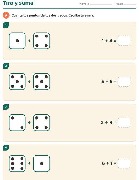 Vista previa de la hoja de Multiplicación para grado 1