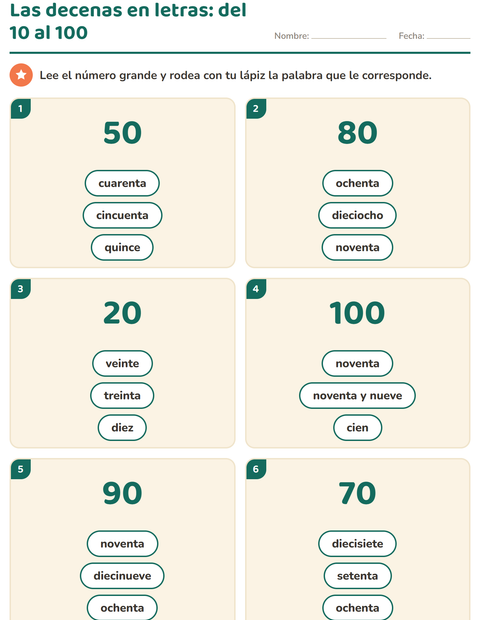 Las decenas en letras: que no se crucen catorce y cuarenta
