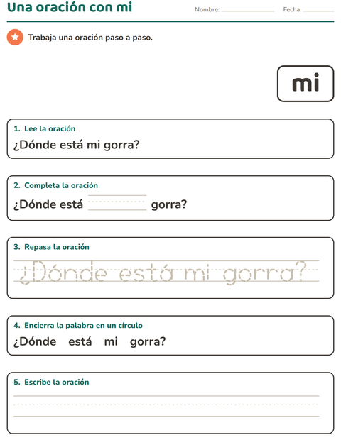 Vista previa de la hoja de Palabras de uso frecuente para jardín infantil