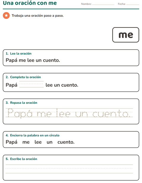 Vista previa de la hoja de Palabras de uso frecuente para jardín infantil