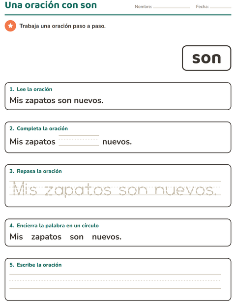 Vista previa de la hoja de Palabras de uso frecuente para jardín infantil