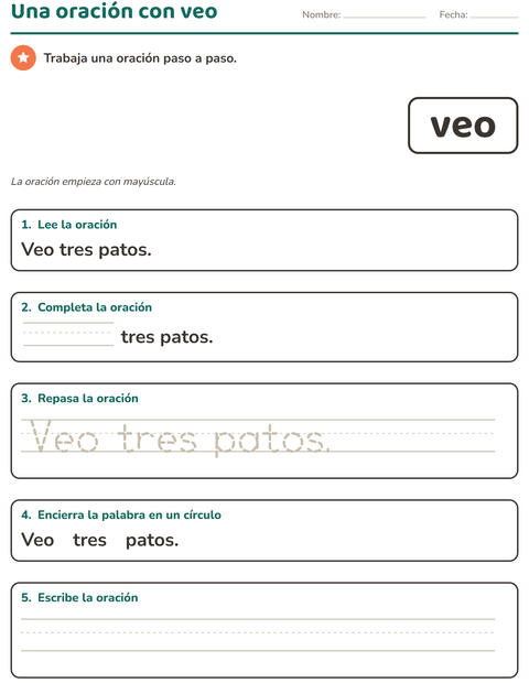 Vista previa de la hoja de Palabras de uso frecuente para jardín infantil
