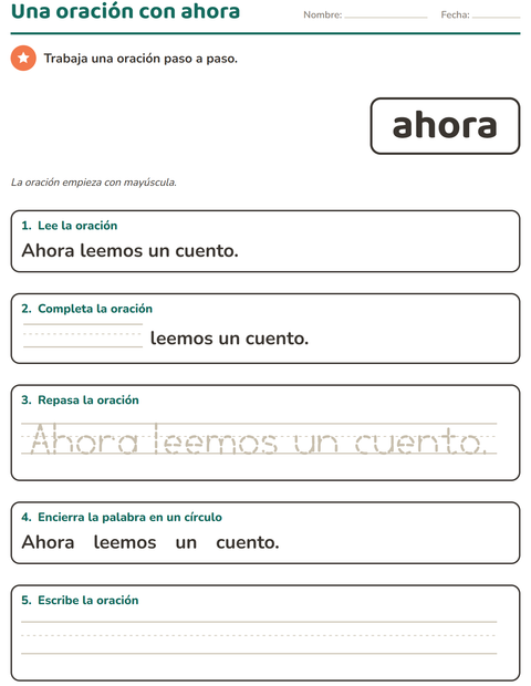Vista previa de la hoja de Palabras de uso frecuente para jardín infantil