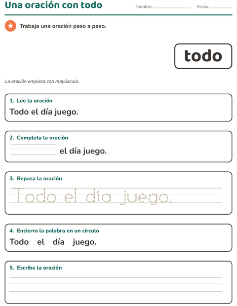 Vista previa de la hoja de Palabras de uso frecuente para jardín infantil