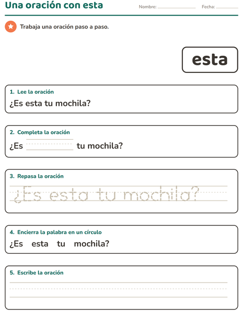 Vista previa de la hoja de Palabras de uso frecuente para jardín infantil