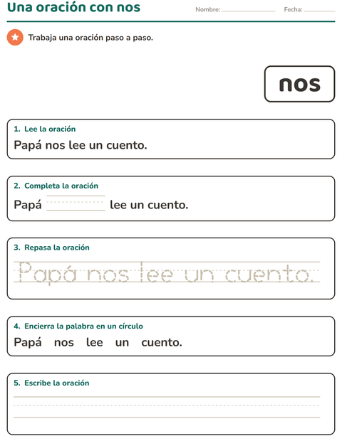 Vista previa de la hoja de Palabras de uso frecuente para jardín infantil