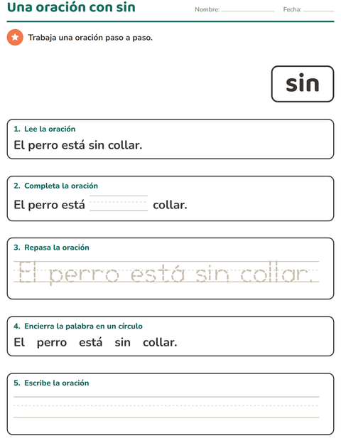 Vista previa de la hoja de Palabras de uso frecuente para jardín infantil