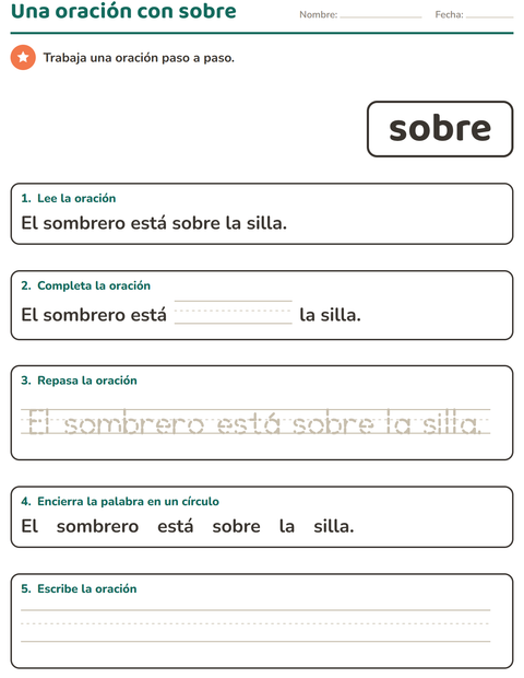 Vista previa de la hoja de Palabras de uso frecuente para jardín infantil