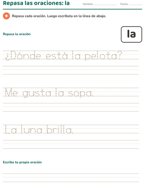 Vista previa de la hoja de Palabras de uso frecuente para jardín infantil