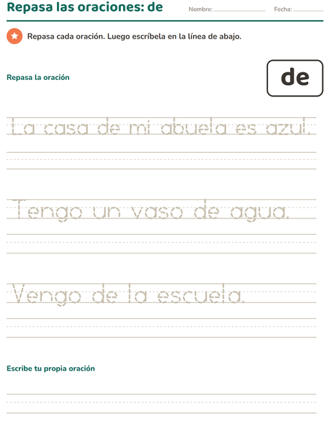 Vista previa de la hoja de Palabras de uso frecuente para jardín infantil