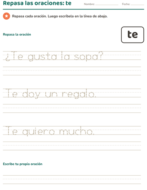Vista previa de la hoja de Palabras de uso frecuente para jardín infantil