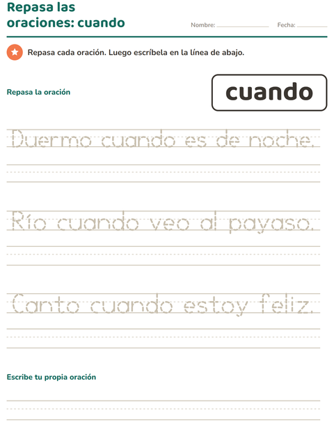 Vista previa de la hoja de Palabras de uso frecuente para jardín infantil