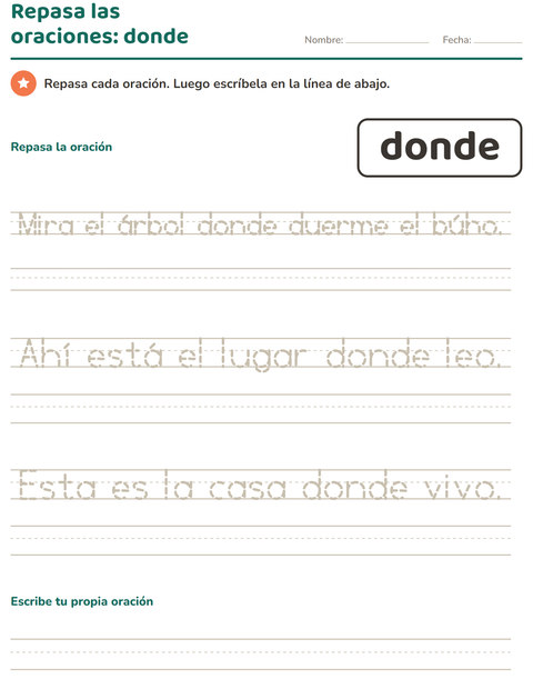Vista previa de la hoja de Palabras de uso frecuente para jardín infantil
