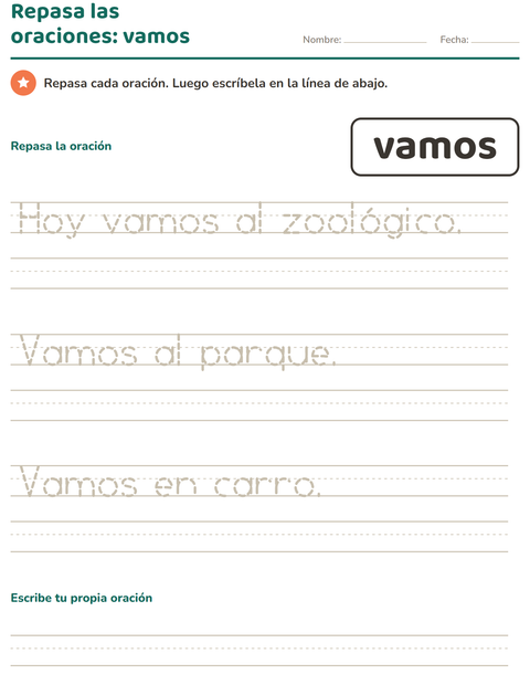 Vista previa de la hoja de Palabras de uso frecuente para jardín infantil