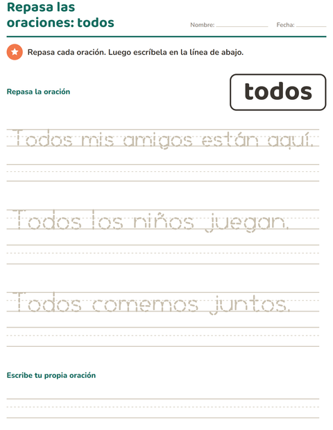 Vista previa de la hoja de Palabras de uso frecuente para jardín infantil