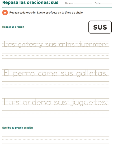 Vista previa de la hoja de Palabras de uso frecuente para jardín infantil