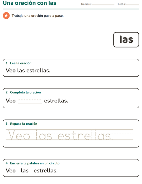 Vista previa de la hoja de Palabras de uso frecuente para jardín infantil