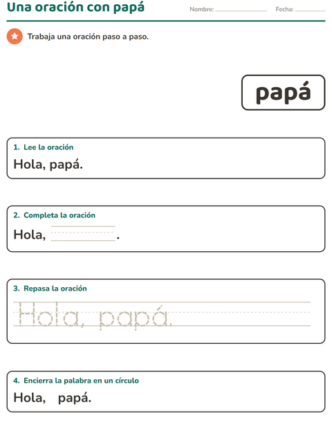 Vista previa de la hoja de Palabras de uso frecuente para jardín infantil