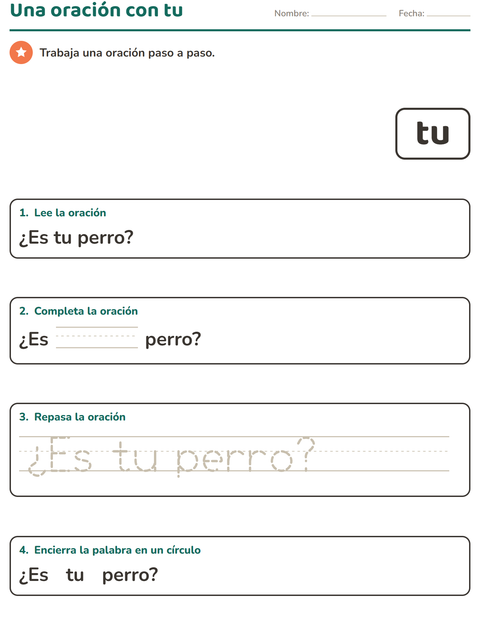 Vista previa de la hoja de Palabras de uso frecuente para jardín infantil