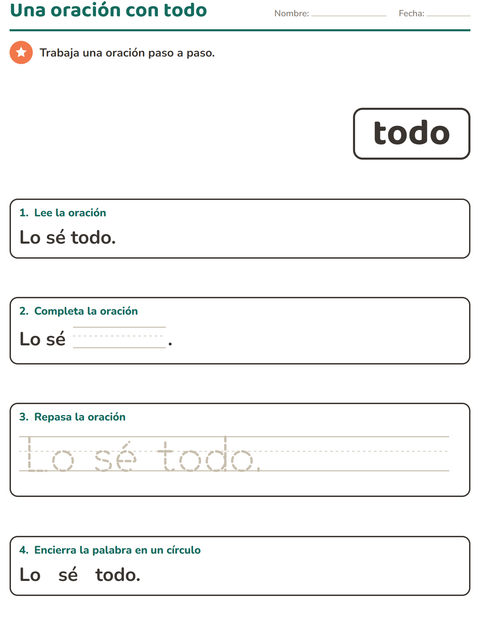 Vista previa de la hoja de Palabras de uso frecuente para jardín infantil